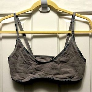 SKIMS Grey Logo Print Bralette NWOT size Large
